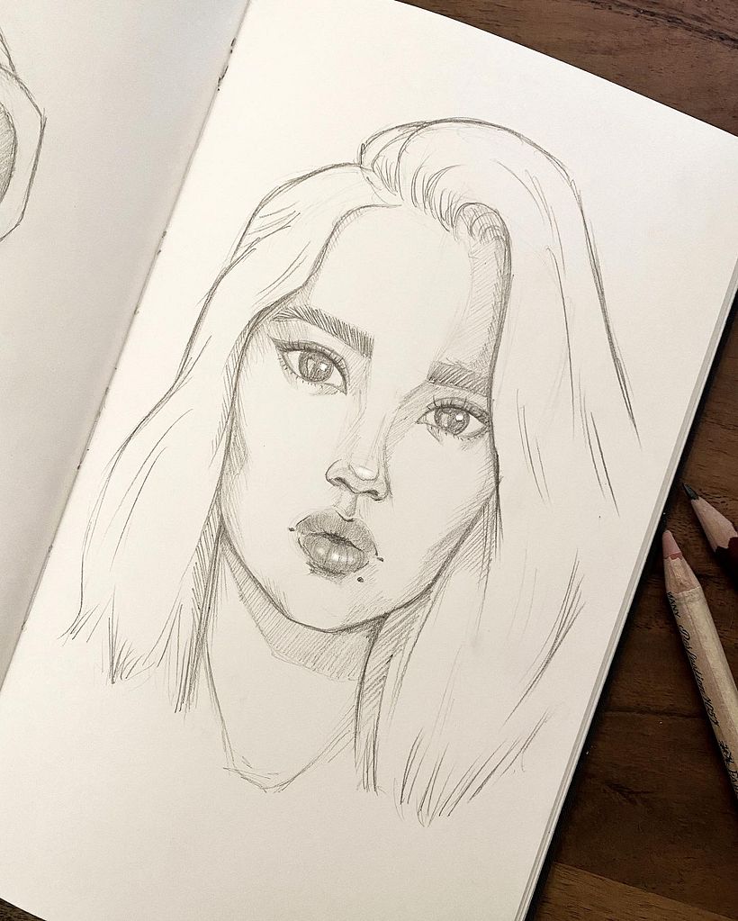 This one turned out to be my favorite. It was to be expected as l enjoy drawing portraits in frontal view the most.