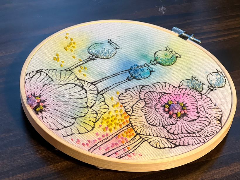 My project in Embroidery and Watercolor Basic Techniques course 1