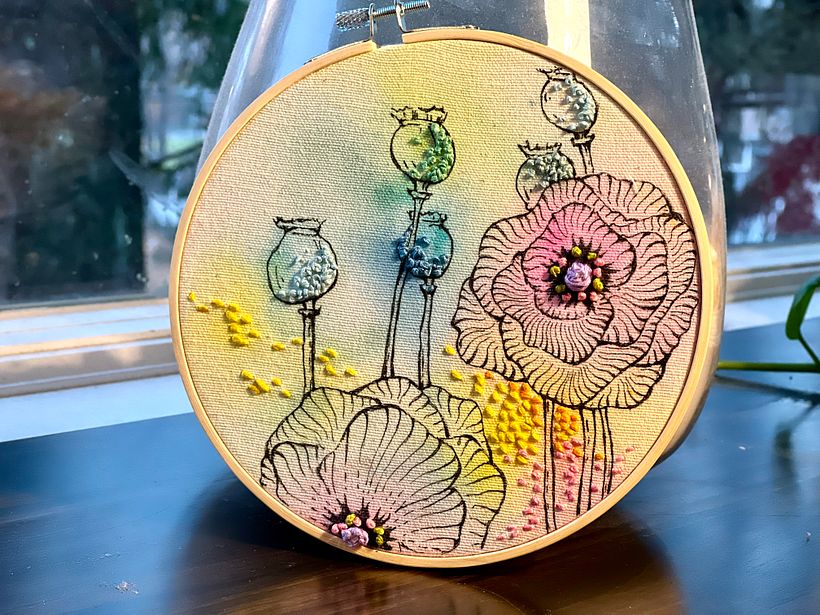 My project in Embroidery and Watercolor Basic Techniques course 2