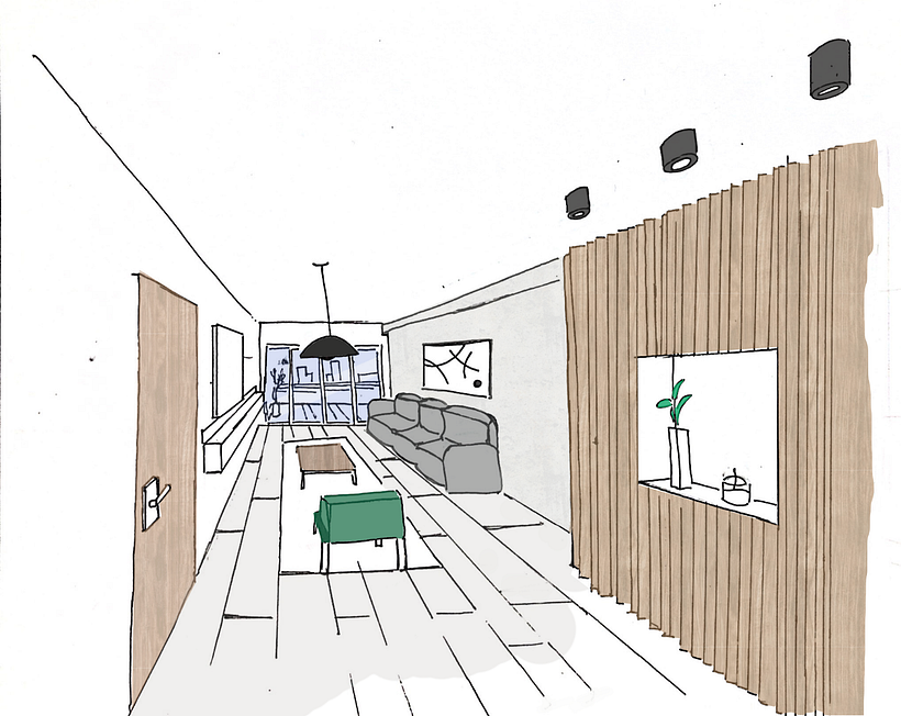Mi Proyecto del curso: Dibujo arquitectónico: la perspectiva de un punto 3
