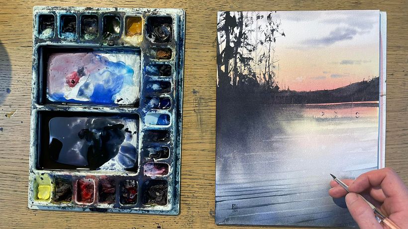 A small study with focus on capturing the light of a sunset. Check out the different steps in the video.