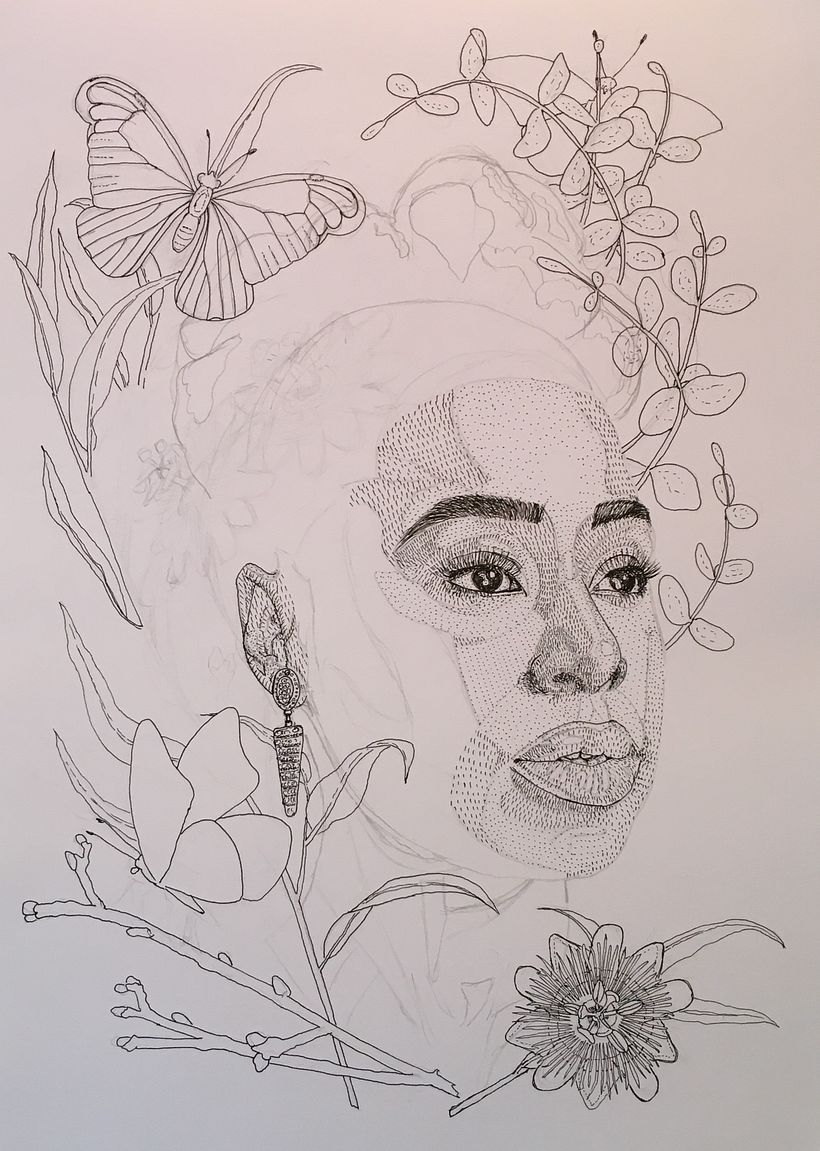 My project in Ink Portraits with Lines and Dots course 4