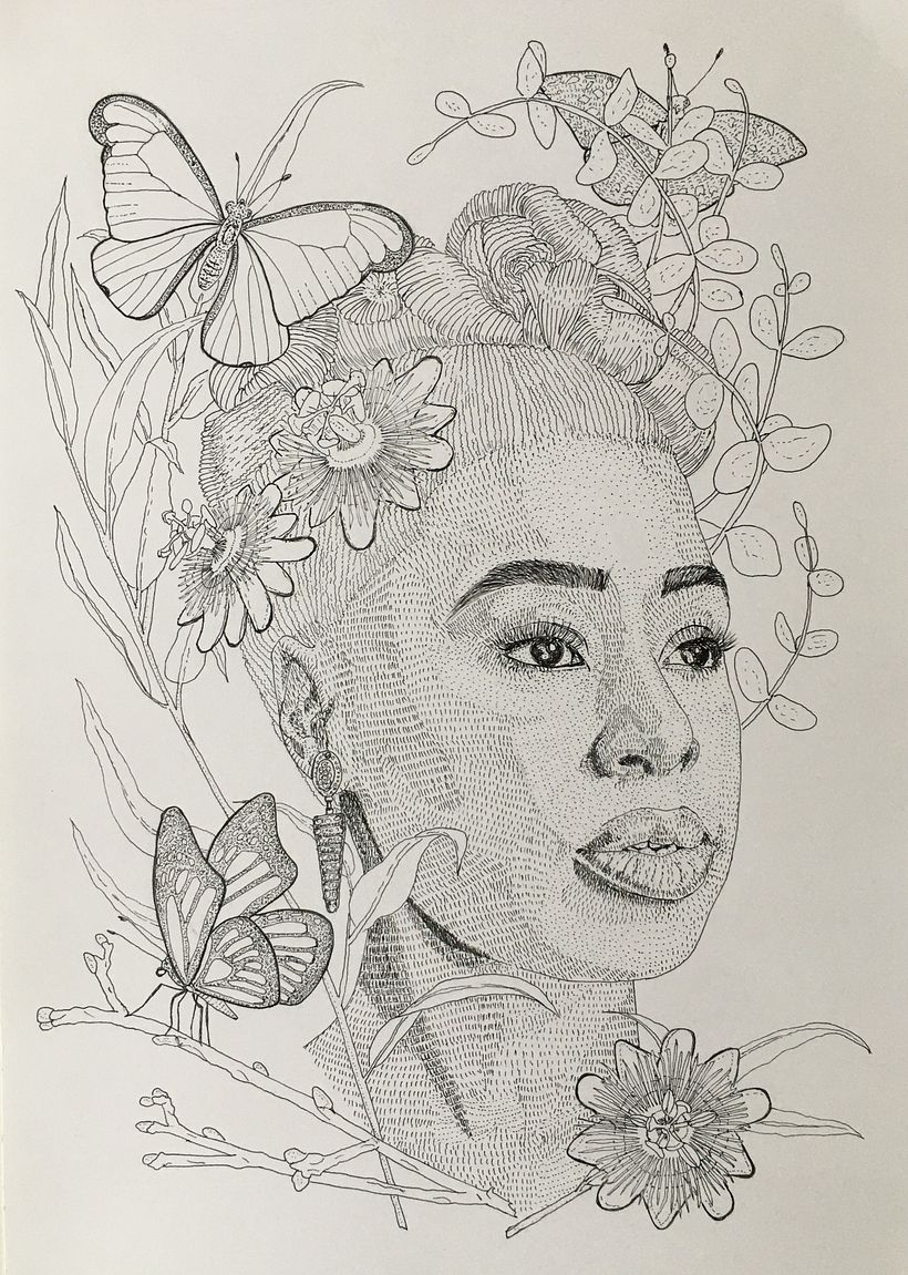 My project in Ink Portraits with Lines and Dots course 8