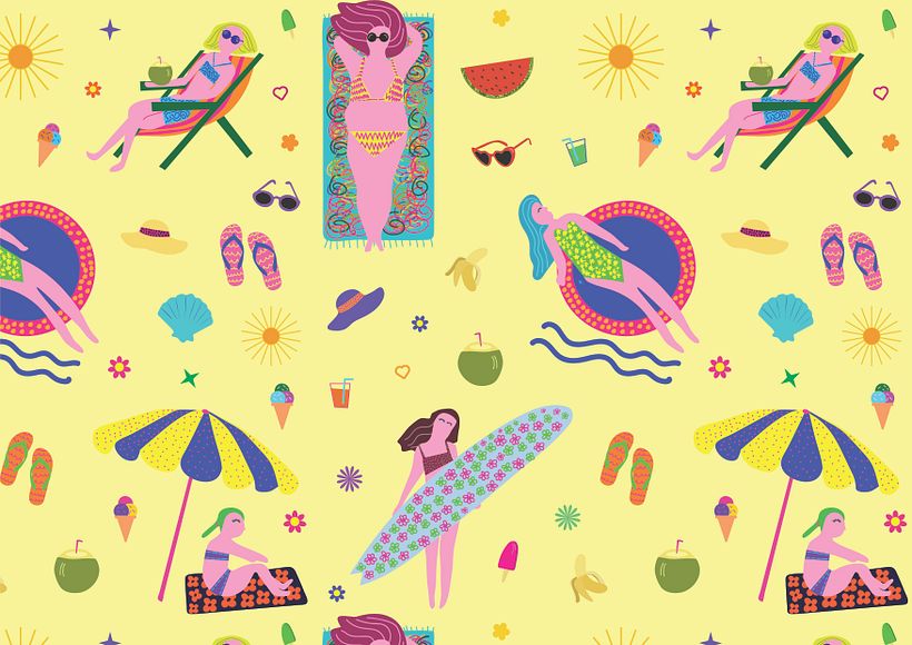 Férias de verão - estampa vetorial 2