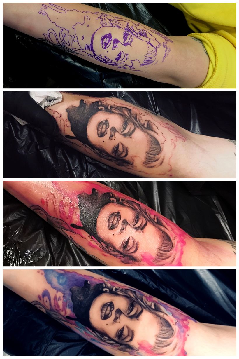My project in Color Techniques for Tattoos course - Romana 9