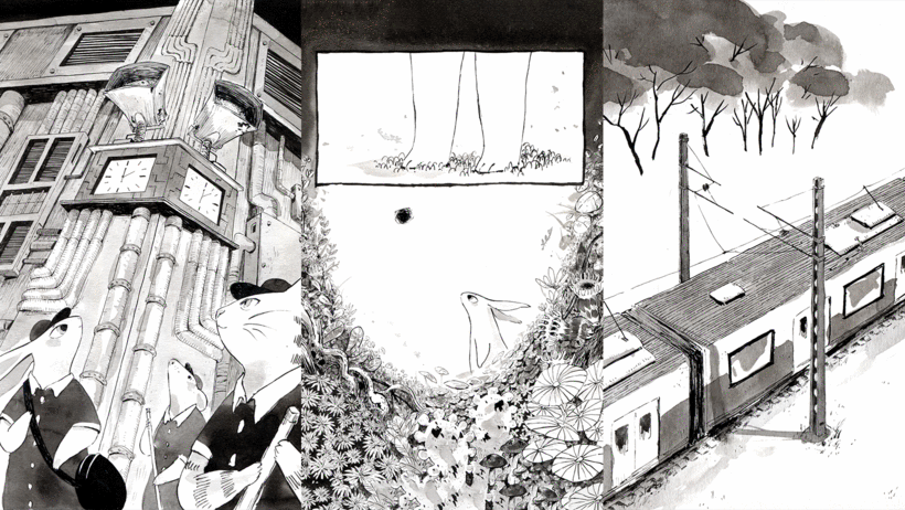 Mika Takahashi utiliza a técnica do nanquim inspirada em métodos tradicionais japoneses como o sumi-ê e shodô