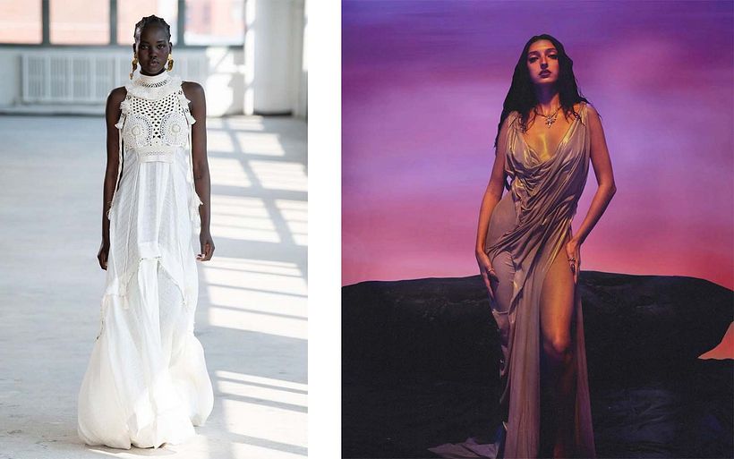 Left: Altuzarra SS22 via @altuzarra on Instagram. Right: DI PETSA SS22 via @dipetsa on Instagram.