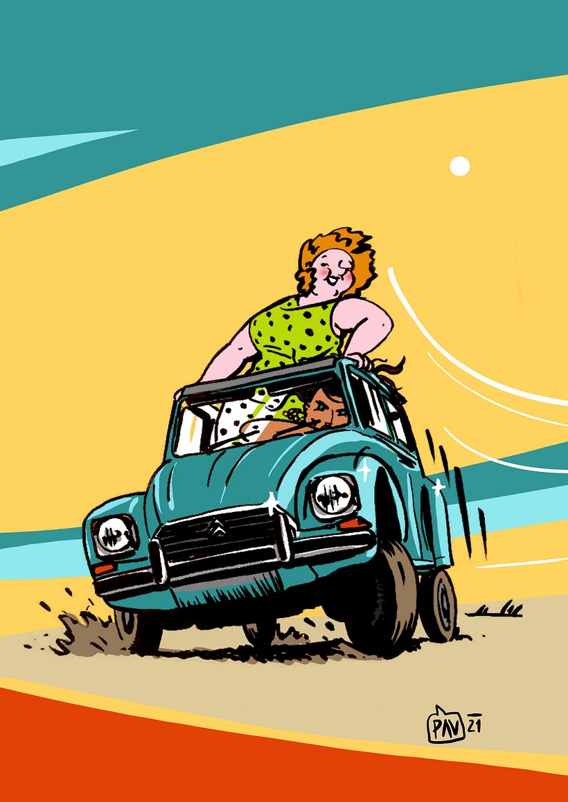 This is the big ilustration for one page. Two main characters are on theyr way to kemp.