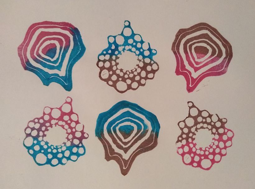 Some of my projects in Sketchbooking with Handmade Stamps course - Pattern Design