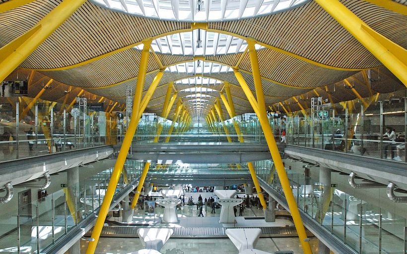 Image: Barajas Airport, Madrid, via Jean-Pierre Dalbéra / Wikimedia Commons.