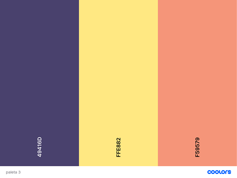 a primeira paleta de cores que eu escolhi
