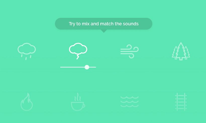 Selection of sounds in Noisli.