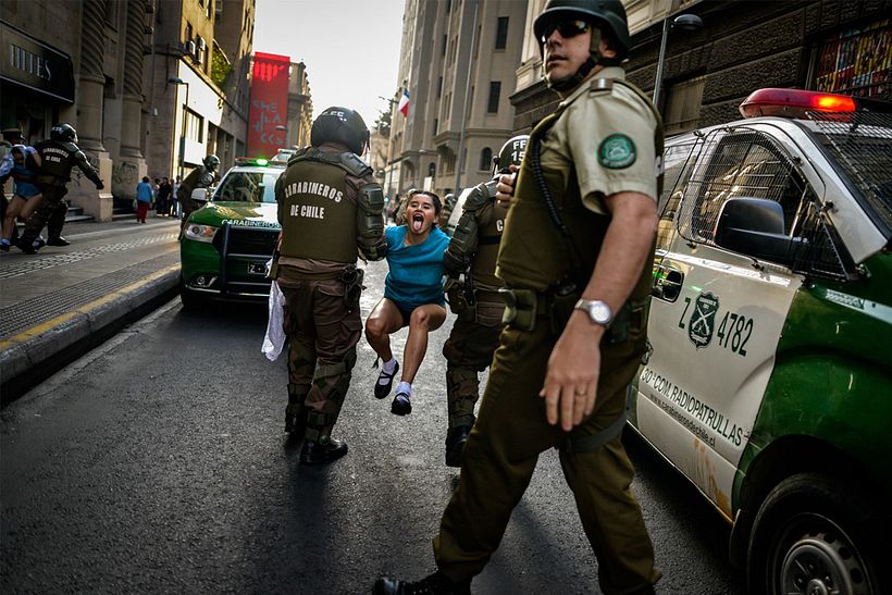 De las protestas en Chile durante el 2019 en Plaza Dignidad. 