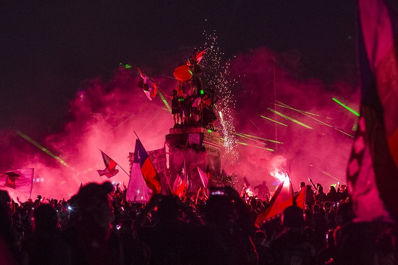 Fotografía tomada durante las protestas llevadas a cabo en 2019 en la Plaza Dignidad. 