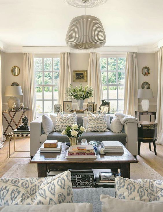 A traditionally-styled living room.