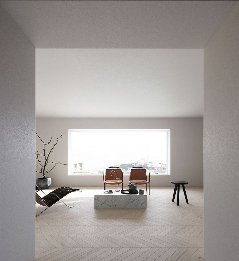 Minimalism uses negative space to create a sense of scale and peacefulness.