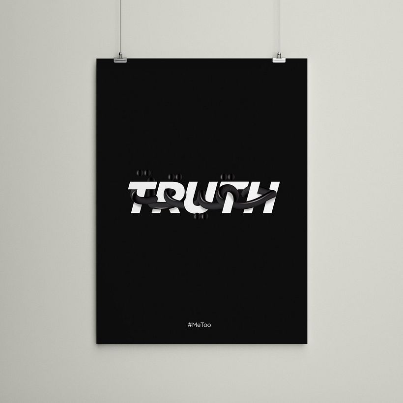 Dina Benbrahim spielt mit dem Wort TRUTH (حقيقة auf Arabisch).