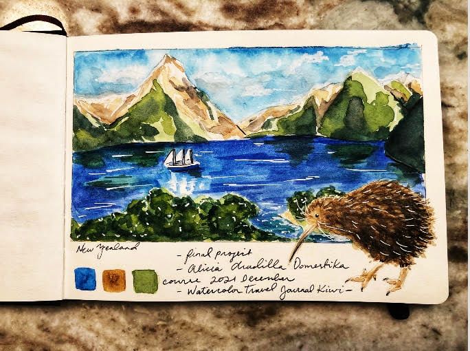 My project in Watercolor Travel Journal course 4