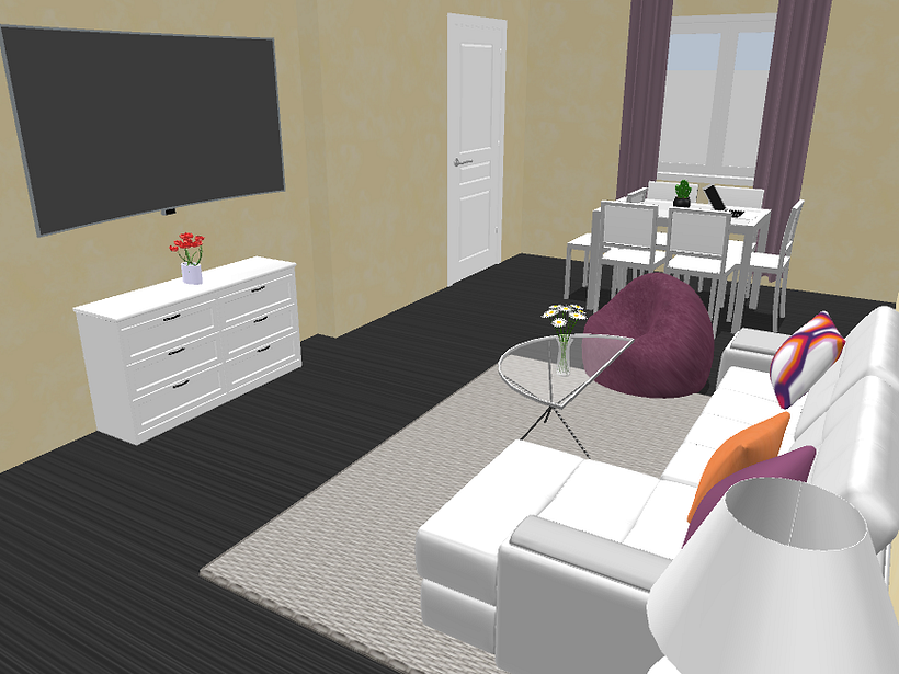 He hecho lo que he podido con lo que el programa tenía y me dejaba hacer. Usé el Sweet Home 3D