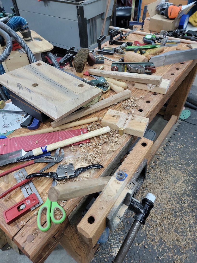 Using the spoke shave to shape the body for the seat 