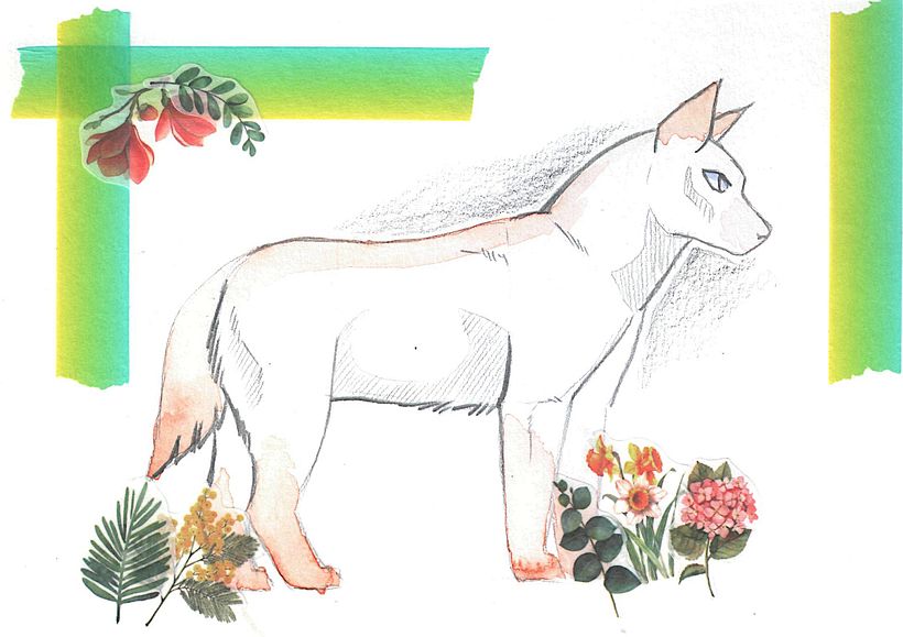 My first time using stickers and washi tape in a drawing. Constructive criticism will be greatly appreciated!