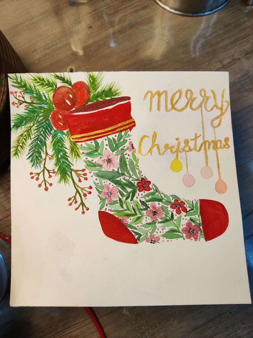 This I painted on 25th December to just wish my folks through I posting on nstagram.
