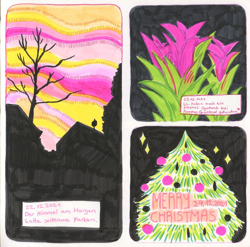 3 days in black and pink.