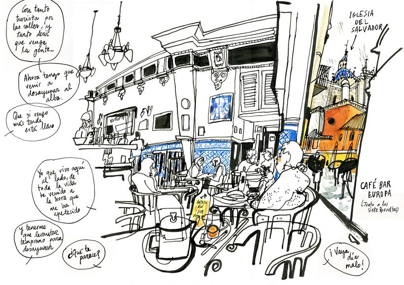 Café Europa para el libro Sevilla de arriba abajo. Ed. Gustavo Gili.
