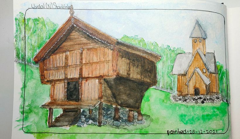 My project in Architectural Sketching with Watercolor and Ink course 3
