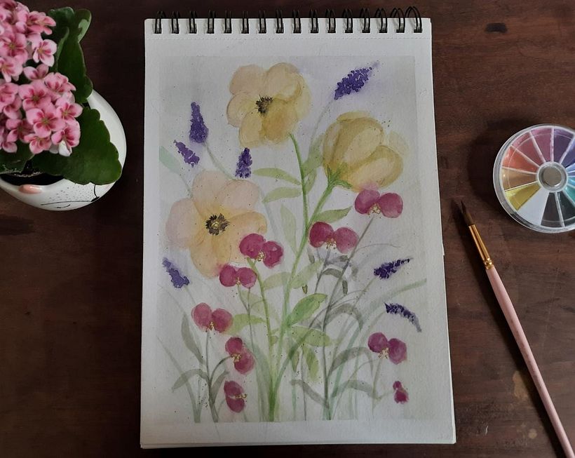 Meu projeto do curso: Criação de uma composição floral em aquarela 2