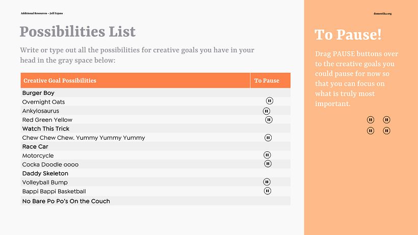 My project in Personal Productivity: How to Achieve Your Creative Goals course 5
