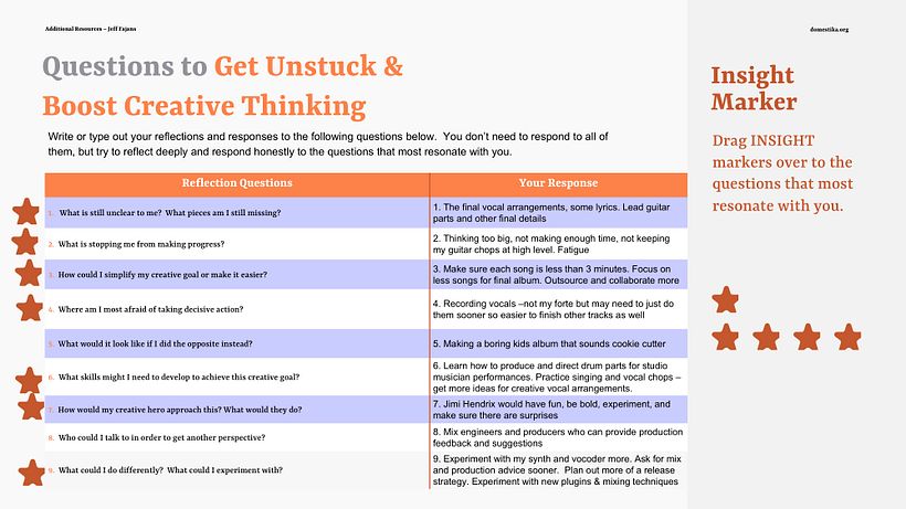 My project in Personal Productivity: How to Achieve Your Creative Goals course 4