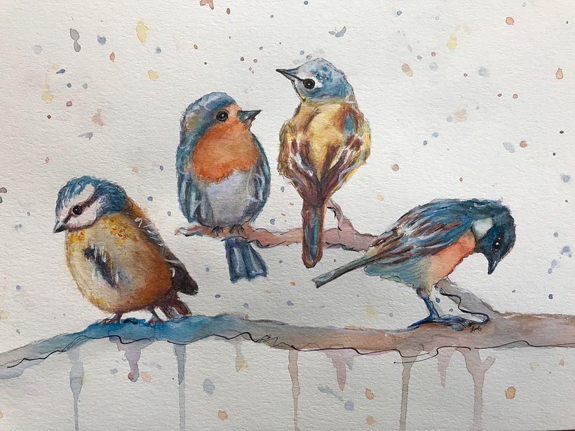 My project in Artistic Watercolor Techniques for Illustrating Birds course 1