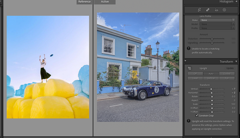 Color Correcting my first image for this project with a reference point 