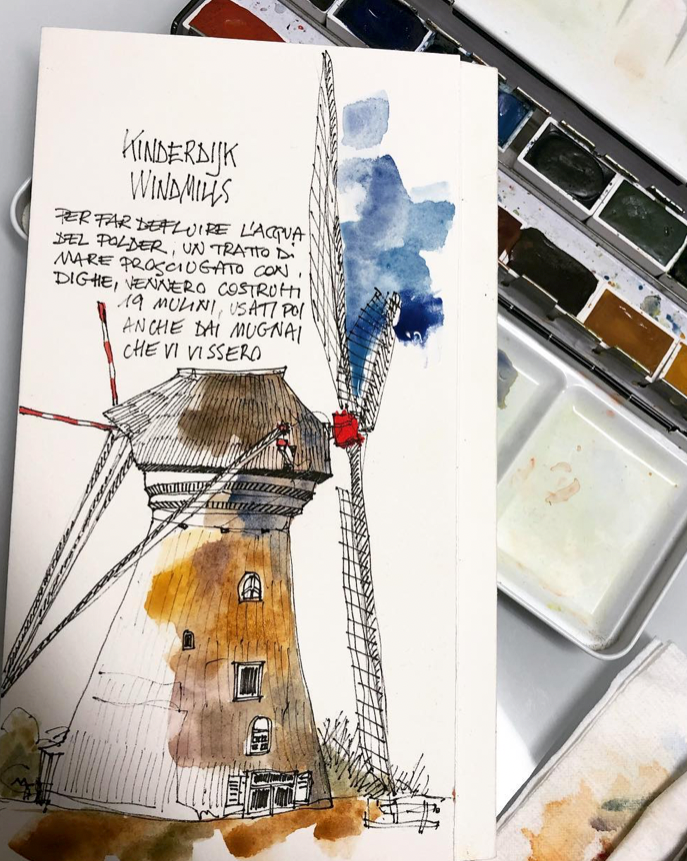 Kinderdjik Windmill in The Netherlands