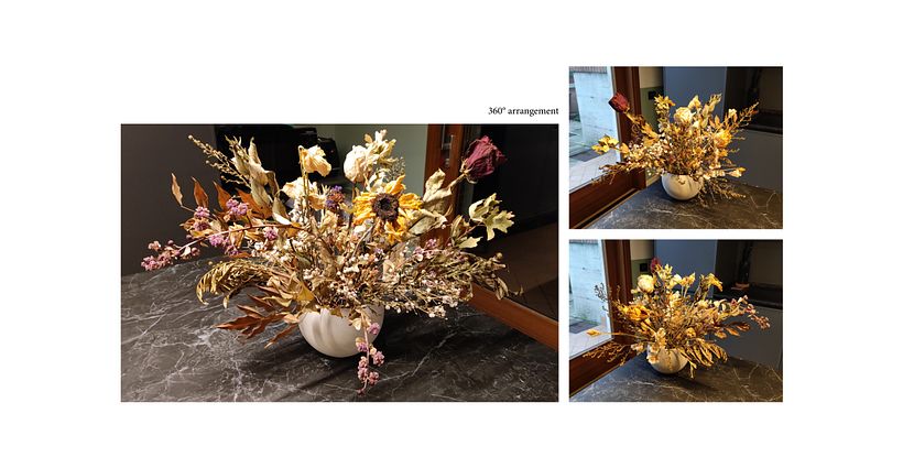Il mio progetto del corso: Design di centrotavola con fiori essiccati e stabilizzati 9