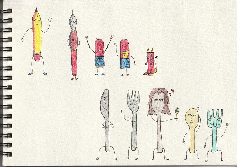 The pen family and the cutlery family.