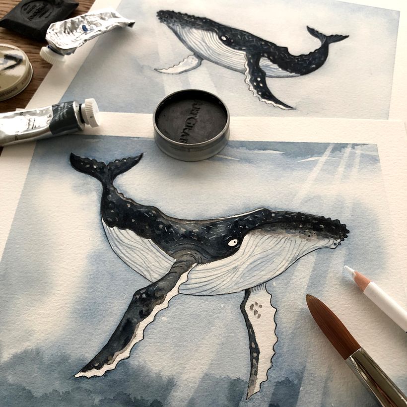 Les aquarelles originales que j'ai créées avant de commencer le processus de sculpture. 
