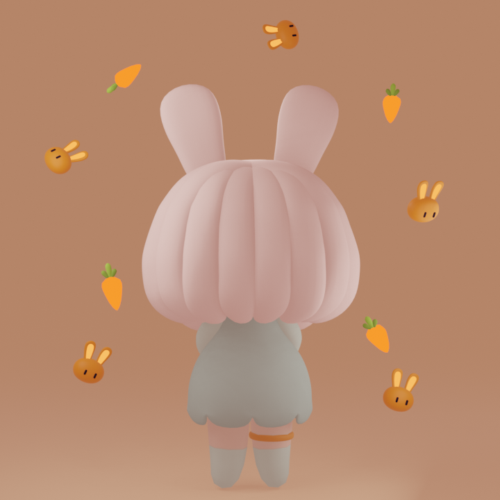 The Usagi - Meu projeto do curso: Criação de personagens Kawaii em 3D com Blender 5