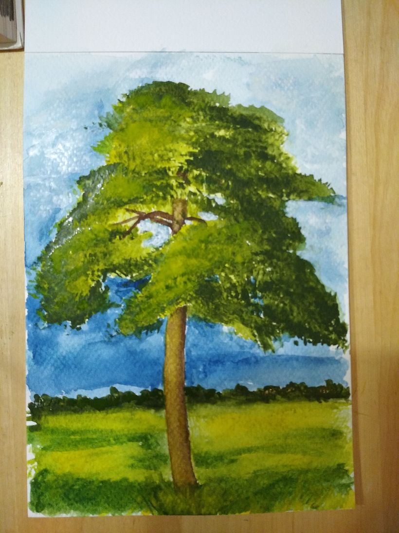 Sosna (akwarela, papier do akwareli 300g/m2, format A5)