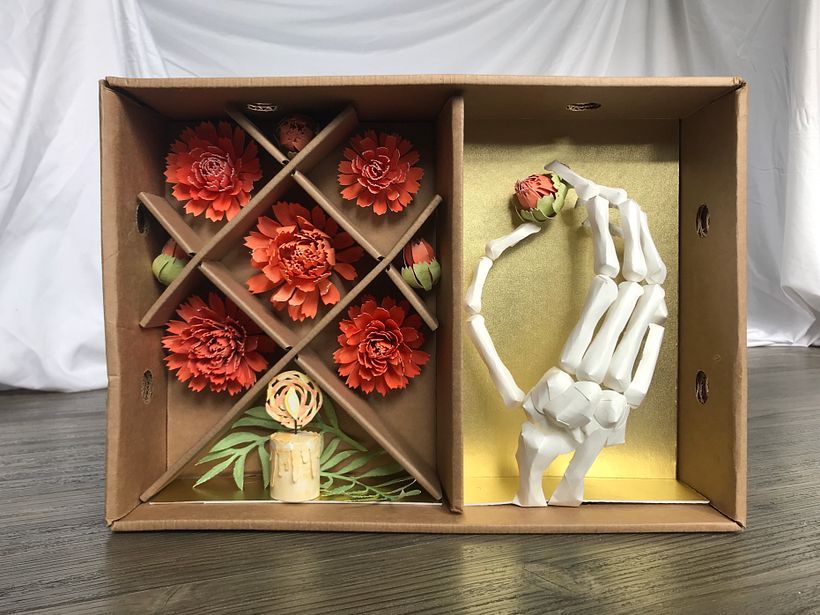 Dia de Muertos diorama made for Paper Sculpture for Set Design 10