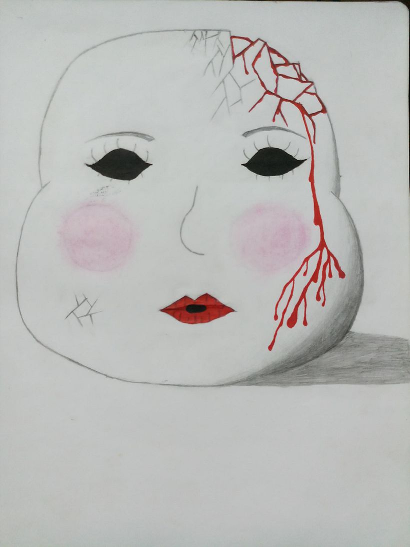 Bleeding mask drawings - Desenho a lápis