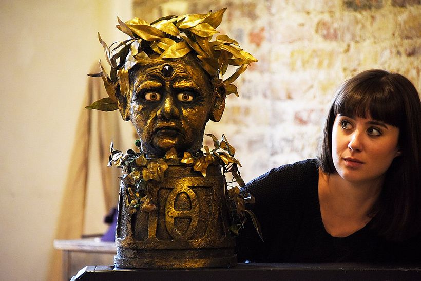 "Head" designed by Samuel Wyver with Molly Roberts in "Box of Delights" (2018) Photo © Nobby Clarke