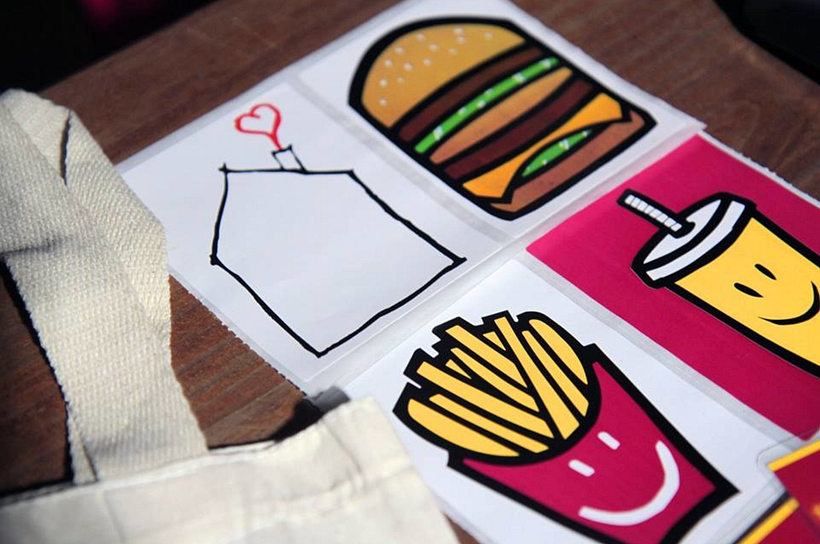 detalhe dos stickers