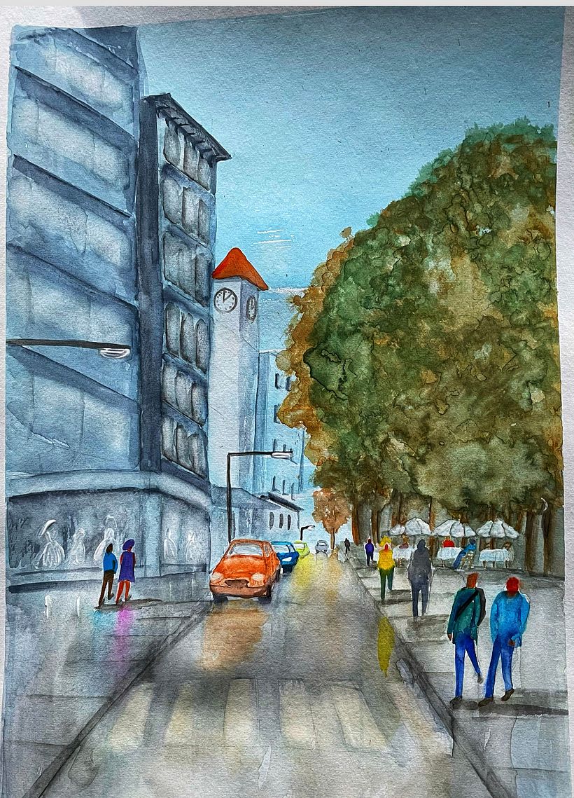 My project in Urban Landscapes in Watercolor course 1