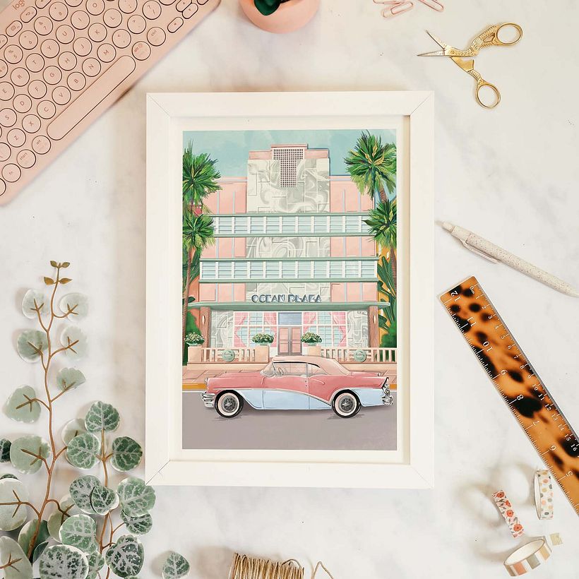 A print from Simply, Katy's brand demonstrating its travel niche.