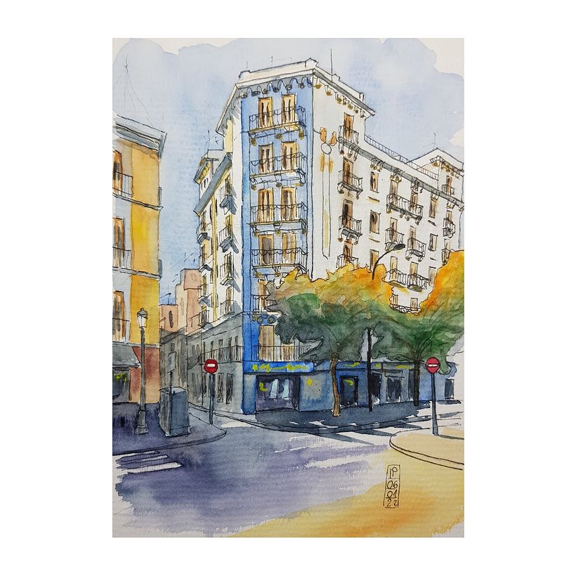 Mein Kursprojekt: Architektonische Zeichnung für städtische Illustrationen 1