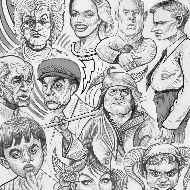 Here are some sketches from my sketchbook.  