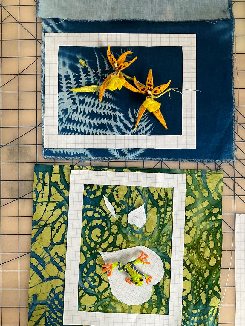 Layout in progress, with a glimpse of the next project.