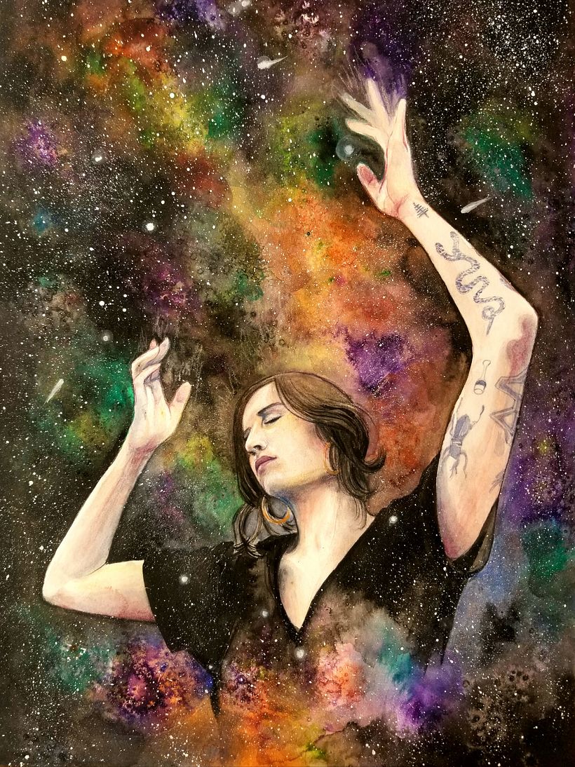 Nebula Clara, watercolor and pencils on paper, 21x29cm, 2021